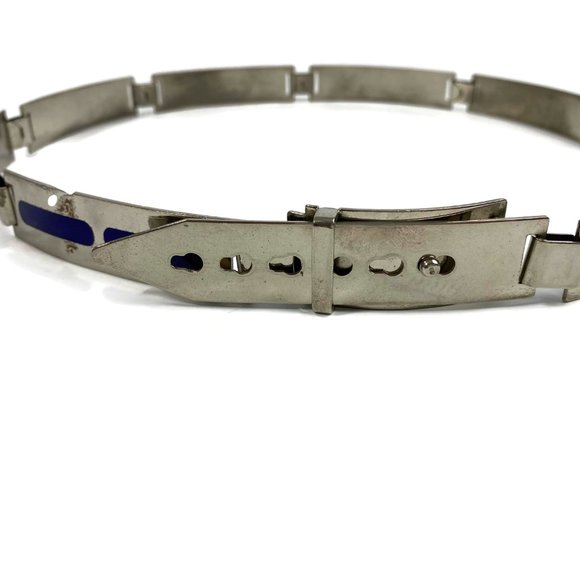 Mid Century Silver Italian Belt Made in Italy - Picture 5 of 8